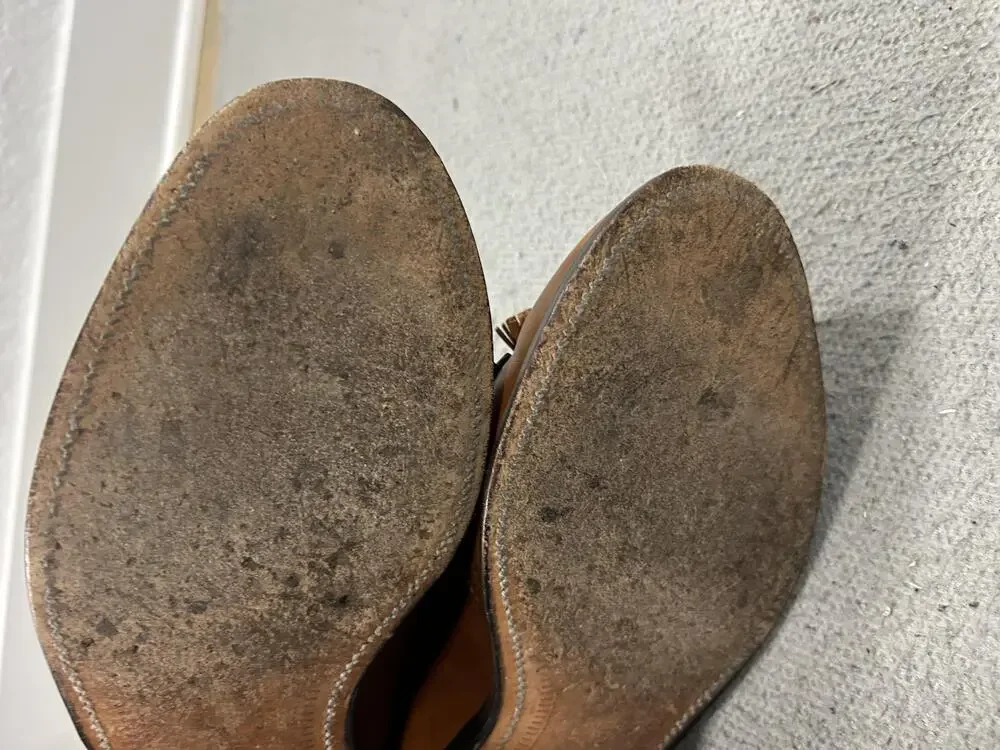 Allen Edmonds Bridgeton Shoes Mens Size 10 Brown Leather Tassel Loafers Wingtip